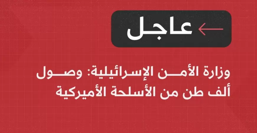 وزارة الأمن الإسرائيلية: وصول ألف طن من الأسلحة الأميركية