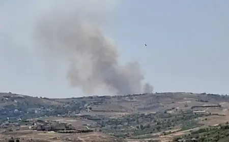 اندلاع حريق بين عيناثا وكونين جراء القصف الإسرائيلي