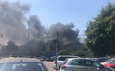 بالفيديو - حريق كبير في محيط ‎مرفأ_بيروت