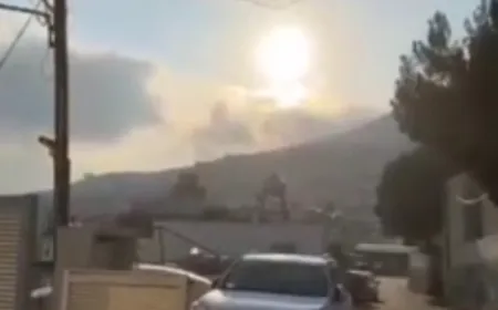 بالفيديو - لحظة سقوط قذيفة صاروخية  في بلدة مجدل شمس بالجولان