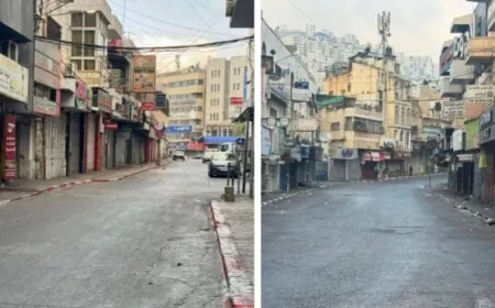 إضراب شامل في مدينة ‎نابلس حداداً على أرواح الشهداء