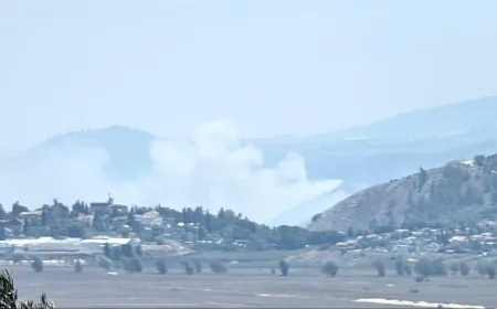 حرائق كبيرة اندلعت في الاحراج المحيطة بكريات شمونا بعد سقوط صواريخ في المنطقة