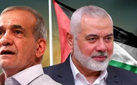 في أول لقاء لهما.. هنية يناقش مع الرئيس الإيراني الوضع في غزة