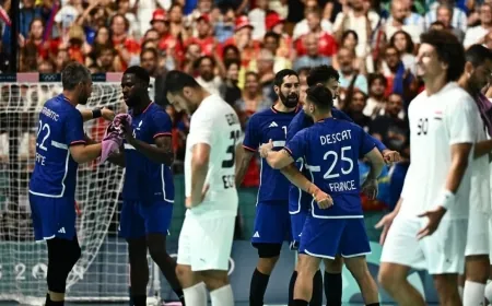 مصر تفرط في فوز تاريخي على فرنسا حاملة اللقب في يد الأولمبياد