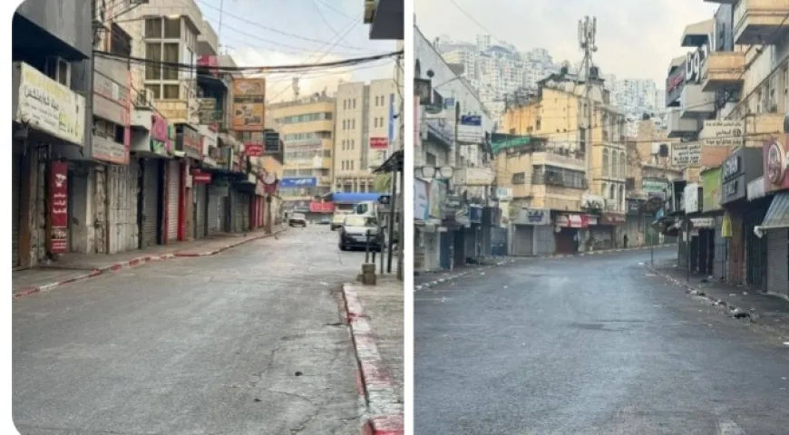 إضراب شامل في مدينة ‎نابلس حداداً على أرواح الشهداء