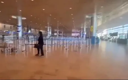 بالفيديو - مطار بنغوريون مهجور تماما بعد الغاء أغلب شركات الطيران رحلاتها إلى الأراضي المحتلة.