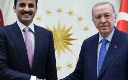 اردوغان يستقبل أمير قطر بالعاصمة التركية أنقرة