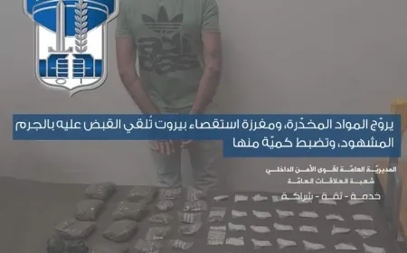 يروّج المواد المخدّرة، ومفرزة استقصاء بيروت تُلقي القبض عليه بالجرم المشهود، وتضبط كميّة منها