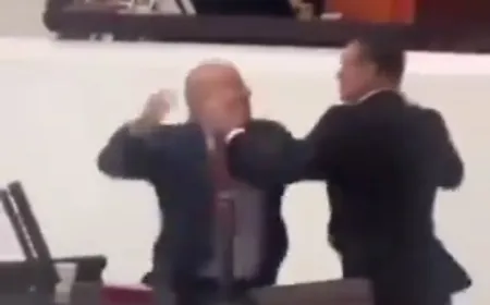 بالفيديو - شجار عنيف في البرلمان التركي