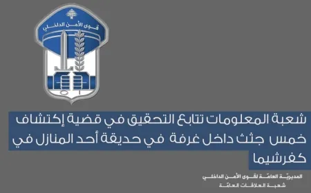 شعبة المعلومات تتابع التحقيق في قضية إكتشاف خمس  جثث داخل غرفة  في حديقة أحد المنازل في كفرشيما