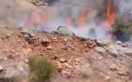 بالفيديو - دمار وحرائق في بلدة ‎شبعا جراء غارة إسرائيلية