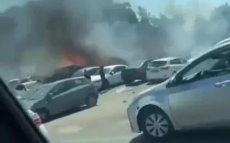 بالفيديو - إندلاع النيران في قاعدة عسكرية إسرائيلية في الجليل إستهداف بطائرة مسيرة.