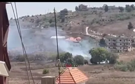 قصف فوسفوري إسرائيلي يستهدف المرج الجنوبي جنوب شرق بلدة ‎ميس الجبل واندلاع حريق في المكان.