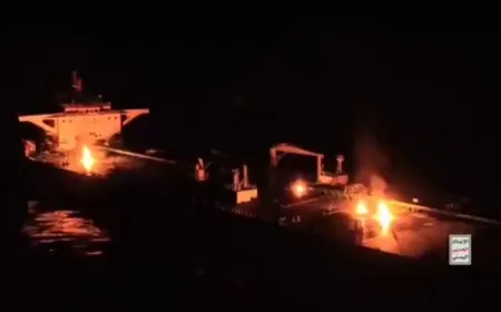 بالفيديو- الحوثيون يعرضون مشاهد من هجومهم على السفينة اليونانيّة "سونيون"