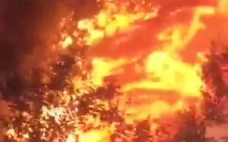 بالفيديو - حريق كبير داخل معمل الاترنيت في ‎شكا ومناشدة لإخماده سريعًا خشية وقوع أضرار بيئية