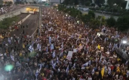 وسائل إعلام إسرائيلية: أكبر احتجاج منذ اندلاع الحرب، احتجاجات جماهيرية عند تقاطعات الطرق في جميع أنحاء البلاد.