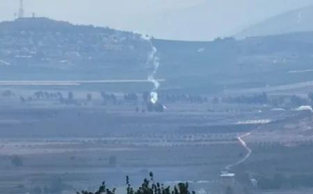 العدو الإسرائيلي ألقى قنابل مضيئة على سهل ‎مرجعيون بـ ‎جنوب_لبنان