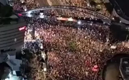 بالفيديو - أكثر من نصف مليون مستوطن يتظاهرون في "تل أبيب" للمطالبة بإبرام صفقة تبادل الأسرى