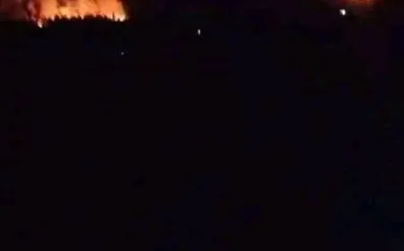 من مصياف الان وحرائق مشتعلة نتيجة هجوم قوي استهدف عدد من المناطق السورية..