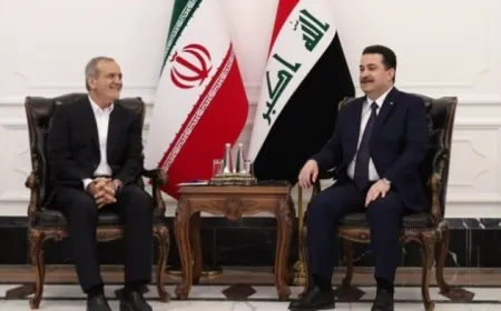 العراق: مؤتمر صحافي مشترك لرئيس الحكومة العراقية والرئيس الإيراني في بغداد