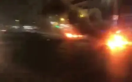 بالفيديو - العسكريون المتقاعدون يقطعون الطريق في ‎بعلبك بالإطارات المشتعلة