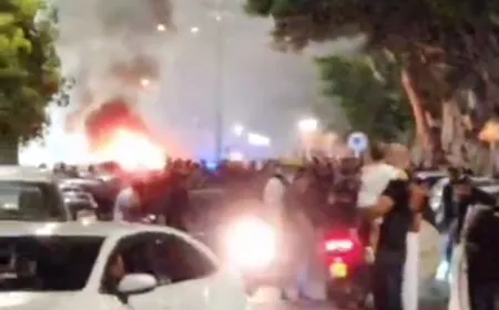 بالفيديو - انفجار سيارة في مدينة عكا شمال فلسطين المحتلة.