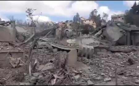 بالفيديو - مشاهد لآثار الغارة الإسرائيلية التي استهدفت حيًا سكنيًا في بلدة ‎حولا بـ ‎جنوب لبنان ظهر اليوم