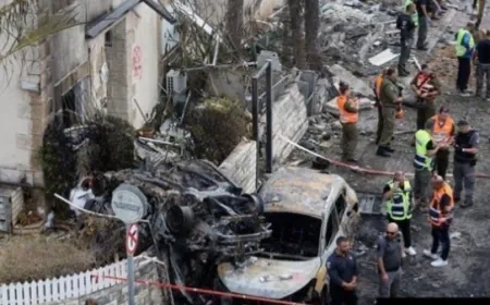 ‏آثار الدمار نتيجة صواريخ حزب الله على شمال إسرائيل