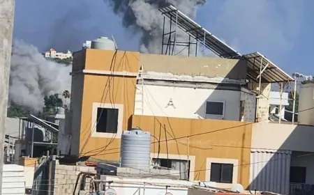 قصف بالقرب من مخيم عين الحلوة جنوب لبنان