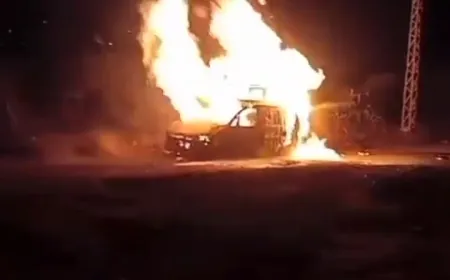 بالفيديو - انفجار صهريج كان محملا بمادة البنزين في وادي خالد بمحافظة عكار