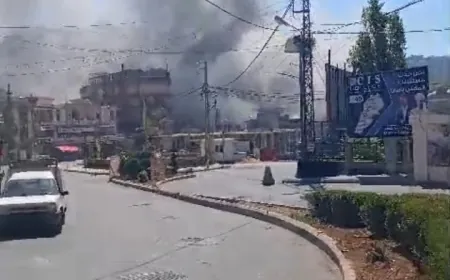 بالفيديو - غارة إسرائيلية تستهدف مدينة النبطية