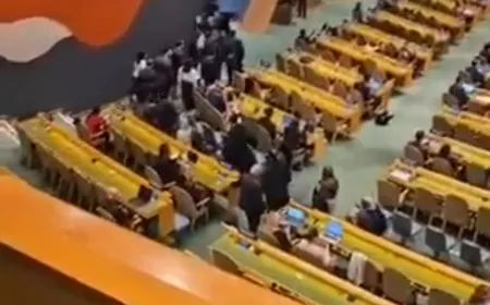 بالفيديو - خروج جماعي من قاعة الأمم المتحدة بعد دخول نتنياهو وصراخ ضدّه