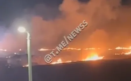 بالفيديو اشتعال النيران في أنحاء من صفد نتيجة سقوط صواريخ حزب الله