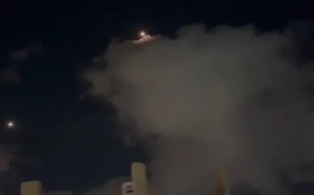 بالفيديو - تساقط صواريخ على شرق حيفا