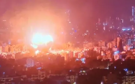 لحظة استهداف الضاحية الجنوبية