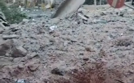 بالفيديو - حفرة تشكلت بالارض جراء سقوط صا.رو.خ في منطقة المريجة في الضاحية الجنوبية لبيروت