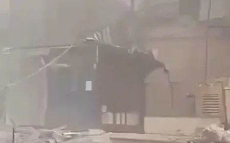 بالفيديو - غا.ر.ة استهدفت حي الجورة - مقابل مستشفى الرسول الأعظم