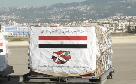 ‏طائرة مصرية محملة بالمساعدات تصل الى مطار رفيق الحريري الدولي في بيروت