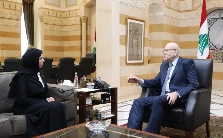 ميقاتي استقبل الوزيرة لولوة الخاطر: دعم قطر للبنان قديم وعلى أمل أن يستمر الجسر الجوي من الدوحة الى بيروت