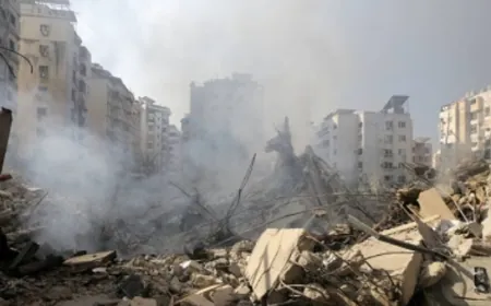 ‏انهيار اربعة مبان سكنية متلاصقة في برج البراجنة جراء الغارات ‎الإسرائيلية