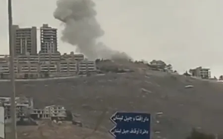 بالفيديو -غارة تستهدف بلدة جية قضاء الشوف في جبل لبنان.