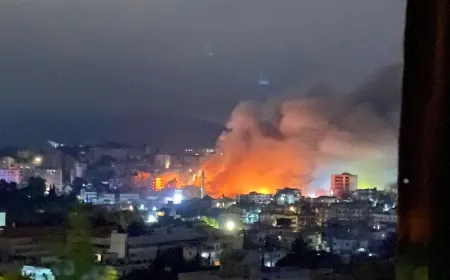 ‏استهداف وسط مدينة النبطية