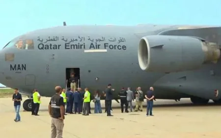 وصول طائرة مساعدات جديدة الى مطار بيروت من قطر