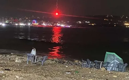 بالونات حراريه فوق مرفأ طرابلس