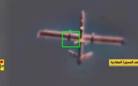 بالفيديو - حزب الله يوثق إسقاط مسيّرة هرمز 450 في الأجواء اللبنانية وقد شوهدت تحترق