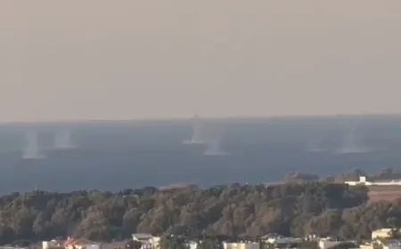 بالفيديو -سقوط صواريخ من لبنان على محيط "نهاريا" شمال فلسطين المحتلة.