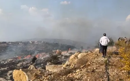 بالفيديو -حريق كبير بالضنية ايزال