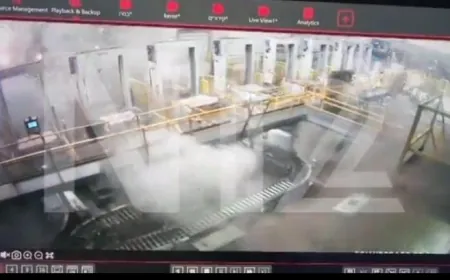 بالفيديو -لحظة انفجار طائرة بدون طيار في مصنع شمالي نهاريا صباح اليوم.