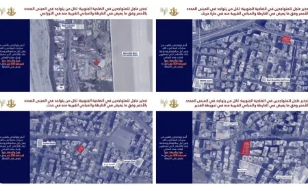 احدى الإنذارات التي وجهها جيش الاحتلال في الضاحية الجنوبية لبيروت تقع على مقربة من مطار رفيق الحريري الدولي
