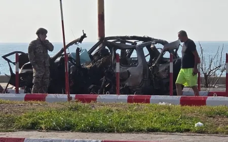 بالفيديو - غار.ة إسرائيلية تستهدف سيارة على طريق الأولي في صيدا